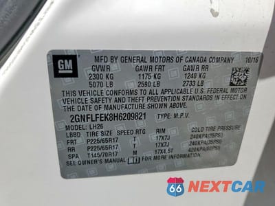 Zdjęcie 13 z 13 samochodu: 2017 CHEVROLET EQUINOX LT VIN:2GNFLFEK8H6209821 - miniatura