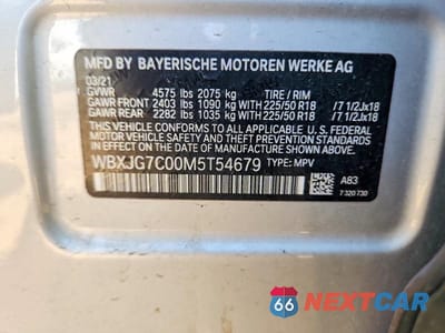 Zdjęcie 12 z 12 samochodu: 2021 BMW X1 SDRIVE28I VIN:WBXJG7C00M5T54679 - miniatura