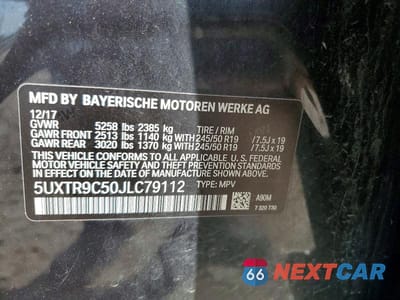 Zdjęcie 13 z 13 samochodu: 2018 BMW X3 XDRIVE30I VIN:5UXTR9C50JLC79112 - miniatura
