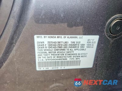 Zdjęcie 12 z 12 samochodu: 2017 ACURA MDX VIN:5FRYD4H34HB029686 - miniatura