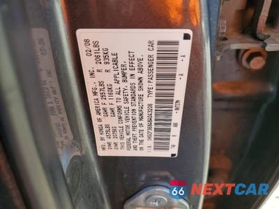 Zdjęcie 12 z 12 samochodu: 2008 HONDA ACCORD EXL VIN:1HGCP36848A043206 - miniatura