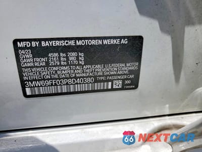 Zdjęcie 12 z 12 samochodu: 2023 BMW 330I VIN:3MW69FF03P8D40380 - miniatura