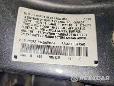 Zdjęcie 12 z 12 samochodu: 2011 HONDA CIVIC EXL VIN:2HGFA1F97BH520652 - miniatura