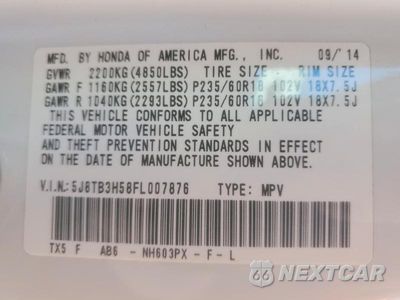 Zdjęcie 13 z 13 samochodu: 2015 ACURA RDX VIN:5J8TB3H58FL007876 - miniatura