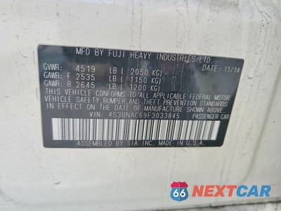 Zdjęcie 12 z 12 samochodu: 2015 SUBARU LEGACY 2.5I PREMIUM VIN:4S3BNAC69F3033845 - miniatura