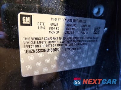 Zdjęcie 12 z 12 samochodu: 2017 BUICK LACROSSE PREFERRED VIN:1G4ZN5SS3HU165609 - miniatura