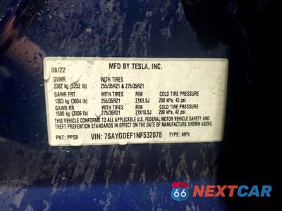 Zdjęcie 13 z 13 samochodu: 2022 TESLA MODEL Y VIN:7SAYGDEF1NF532078 - miniatura