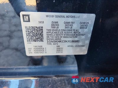 Zdjęcie 13 z 13 samochodu: 2019 CHEVROLET SUBURBAN K1500 LT VIN:1GNSKHKC0KR186881 - miniatura