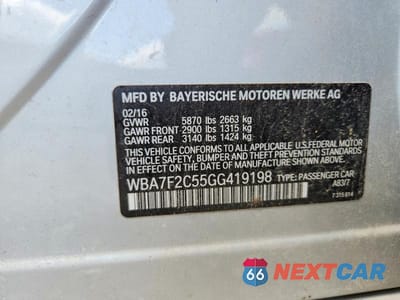 Zdjęcie 12 z 12 samochodu: 2016 BMW 750 XI VIN:WBA7F2C55GG419198 - miniatura