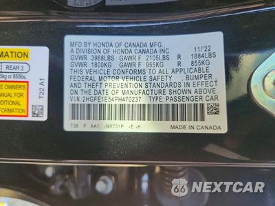 Zdjęcie 12 z 12 samochodu: 2023 HONDA CIVIC SI VIN:2HGFE1E54PH470237 - miniatura