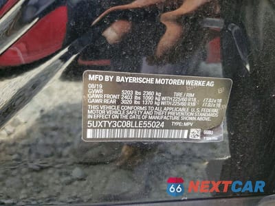 Zdjęcie 13 z 13 samochodu: 2020 BMW X3 SDRIVE30I VIN:5UXTY3C08LLE55024 - miniatura