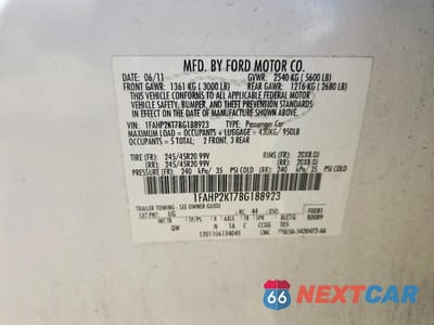 Zdjęcie 12 z 12 samochodu: 2011 FORD TAURUS SHO VIN:1FAHP2KT7BG188923 - miniatura