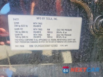Zdjęcie 12 z 12 samochodu: 2021 TESLA MODEL Y VIN:5YJYGDED9MF162993 - miniatura