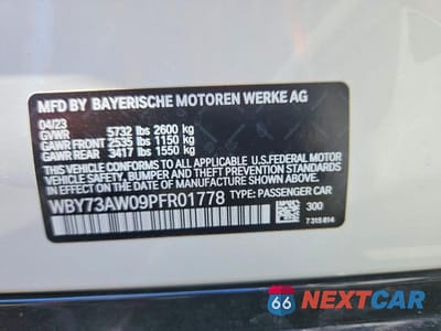 Zdjęcie 12 z 12 samochodu: 2023 BMW I4 EDRIVE 40 VIN:WBY73AW09PFR01778 - miniatura