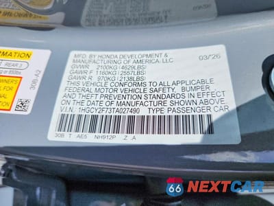Zdjęcie 12 z 12 samochodu: 2026 HONDA ACCORD HYBRID SPORT-L VIN:1HGCY2F73TA027490 - miniatura