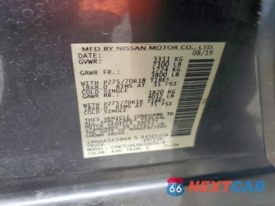 Zdjęcie 13 z 13 samochodu: 2019 NISSAN TITAN PRO-4X VIN:1N6AA1E58KN530084 - miniatura