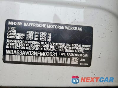Zdjęcie 13 z 13 samochodu: 2022 BMW 430I GRAN COUPE VIN:WBA63AV03NFM02631 - miniatura