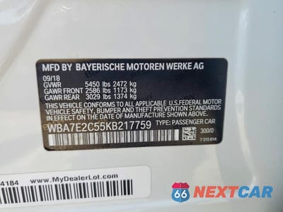 Zdjęcie 12 z 12 samochodu: 2019 BMW 740 I VIN:WBA7E2C55KB217759 - miniatura