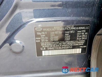 Zdjęcie 12 z 12 samochodu: 2018 HYUNDAI SANTA FE SPORT 2.4L VIN:5NMZT3LB6JH058953 - miniatura