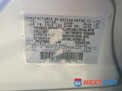 Zdjęcie 12 z 12 samochodu: 2020 NISSAN KICKS S VIN:3N1CP5BVXLL506380 - miniatura