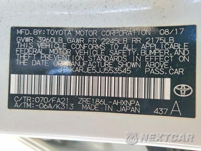 Zdjęcie 13 z 13 samochodu: 2018 TOYOTA COROLLA IM BASE VIN:JTNKARJE5JJ553545 - miniatura