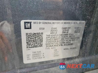Zdjęcie 13 z 13 samochodu: 2020 CHEVROLET EQUINOX LT VIN:3GNAXKEV9LS518080 - miniatura