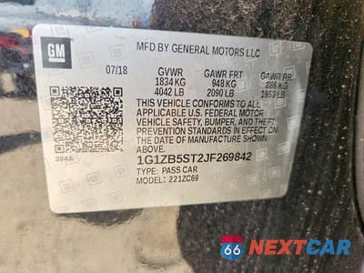 Zdjęcie 12 z 12 samochodu: 2018 CHEVROLET MALIBU LS VIN:1G1ZB5ST2JF269842 - miniatura