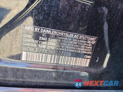 Zdjęcie 12 z 12 samochodu: 2008 MERCEDES-BENZ E 63 AMG VIN:WDBUF77X38B227208 - miniatura