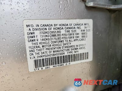 Zdjęcie 12 z 12 samochodu: 2011 ACURA MDX VIN:2HNYD2H25BH535004 - miniatura
