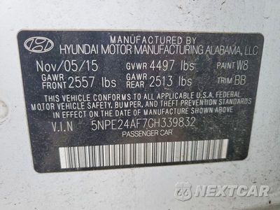 Zdjęcie 12 z 12 samochodu: 2016 HYUNDAI SONATA SE VIN:5NPE24AF7GH339832 - miniatura