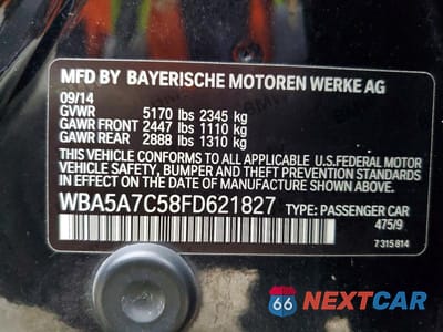 Zdjęcie 12 z 12 samochodu: 2015 BMW 528 XI VIN:WBA5A7C58FD621827 - miniatura