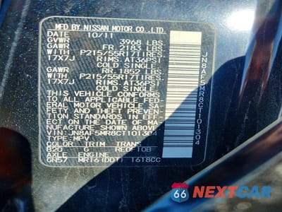 Zdjęcie 13 z 13 samochodu: 2012 NISSAN JUKE S VIN:JN8AF5MR8CT101304 - miniatura