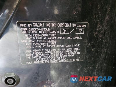 Zdjęcie 12 z 12 samochodu: 2012 SUZUKI GRAND VITARA JLX VIN:JS3TD0D72C4101435 - miniatura
