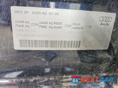 Zdjęcie 12 z 12 samochodu: 2006 AUDI S4 QUATTRO VIN:WAUGL68EX6A001214 - miniatura