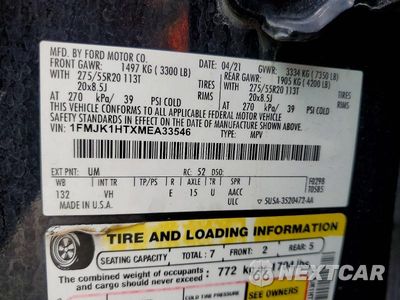 Zdjęcie 13 z 13 samochodu: 2021 FORD EXPEDITION MAX XLT VIN:1FMJK1HTXMEA33546 - miniatura