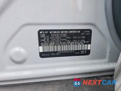 Zdjęcie 14 z 14 samochodu: 2022 MITSUBISHI OUTLANDER SPORT SE VIN:JA4APVAUXNU023133 - miniatura