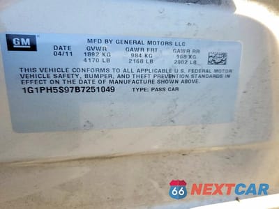 Zdjęcie 12 z 12 samochodu: 2011 CHEVROLET CRUZE LTZ VIN:1G1PH5S97B7251049 - miniatura