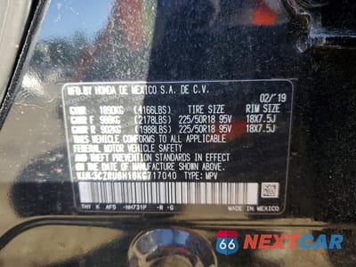 Zdjęcie 13 z 13 samochodu: 2019 HONDA HR-V SPORT VIN:3CZRU6H16KG717040 - miniatura