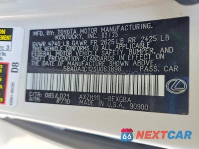 Zdjęcie 13 z 13 samochodu: 2025 LEXUS ES 300H BASE VIN:58ADA1C12SU063898 - miniatura