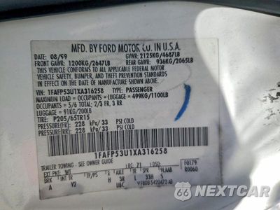 Zdjęcie 12 z 12 samochodu: 1999 FORD TAURUS SE VIN:1FAFP53U1XA316258 - miniatura