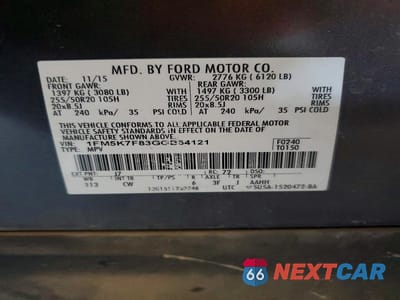Zdjęcie 13 z 13 samochodu: 2016 FORD EXPLORER LIMITED VIN:1FM5K7F83GGB64121 - miniatura