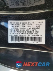 Zdjęcie 12 z 12 samochodu: 2017 HONDA ACCORD EX VIN:1HGCR2F71HA000910 - miniatura
