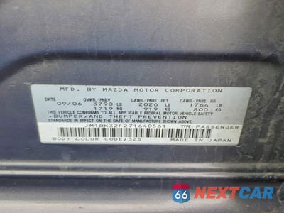 Zdjęcie 12 z 12 samochodu: 2007 MAZDA 3 I VIN:JM1BK32F271640561 - miniatura