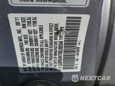 Zdjęcie 13 z 13 samochodu: 2011 HONDA CR-V EXL VIN:5J6RE4H7XBL092540 - miniatura