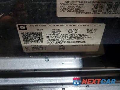 Zdjęcie 12 z 12 samochodu: 2020 GMC SIERRA K1500 SLT VIN:3GTU9DED0LG190635 - miniatura