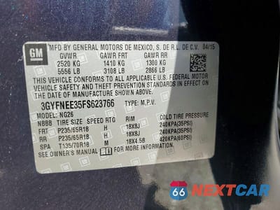 Zdjęcie 13 z 13 samochodu: 2015 CADILLAC SRX LUXURY COLLECTION VIN:3GYFNEE35FS623766 - miniatura