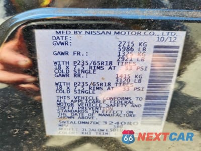 Zdjęcie 13 z 13 samochodu: 2013 INFINITI JX35 BASE VIN:5N1AL0MN7DC324080 - miniatura