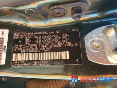 Zdjęcie 12 z 12 samochodu: 2008 TOYOTA TUNDRA SR5 VIN:5TFDV54188X078841 - miniatura