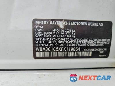 Zdjęcie 12 z 12 samochodu: 2015 BMW 328 I SULEV VIN:WBA3C1C5XFK119864 - miniatura