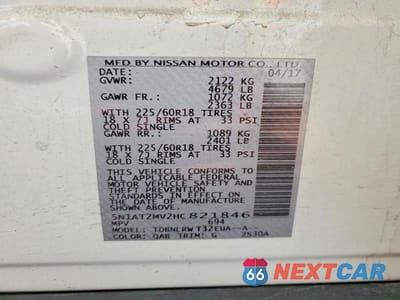 Zdjęcie 13 z 13 samochodu: 2017 NISSAN ROGUE SL VIN:5N1AT2MV2HC821846 - miniatura
